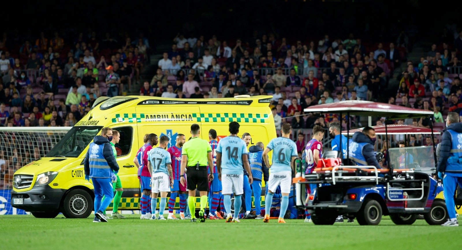 Barcelona da un pésimo partido contra el Celta de Vigo y pierde a Araujo por conmoción cerebral