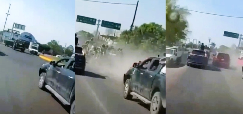 Civiles armados persiguen a militares en Michoacán: VIDEO