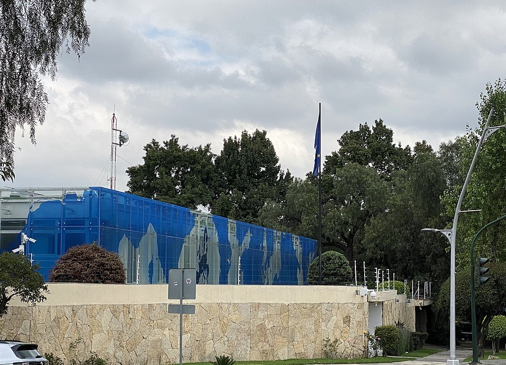 Sede de la delegación de la Unión Europea en Ciudad de México. Foto: Twitter @Aquintero82