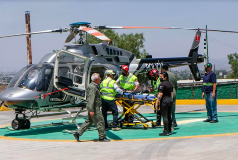 El bebé fue trasladado en helicóptero. Foto: Especial