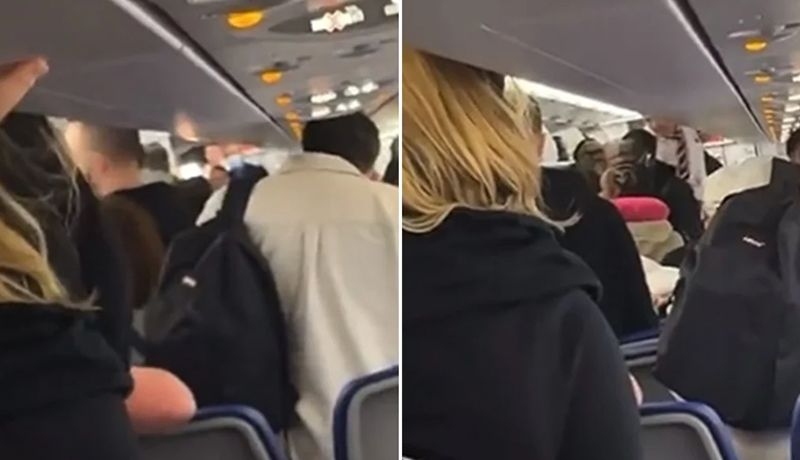 La pelea ocurrió pocos minutos después de el avión aterrizara, debido a que dos de los pasajeros iban a ser detenidos por su comportamiento durante el vuelo