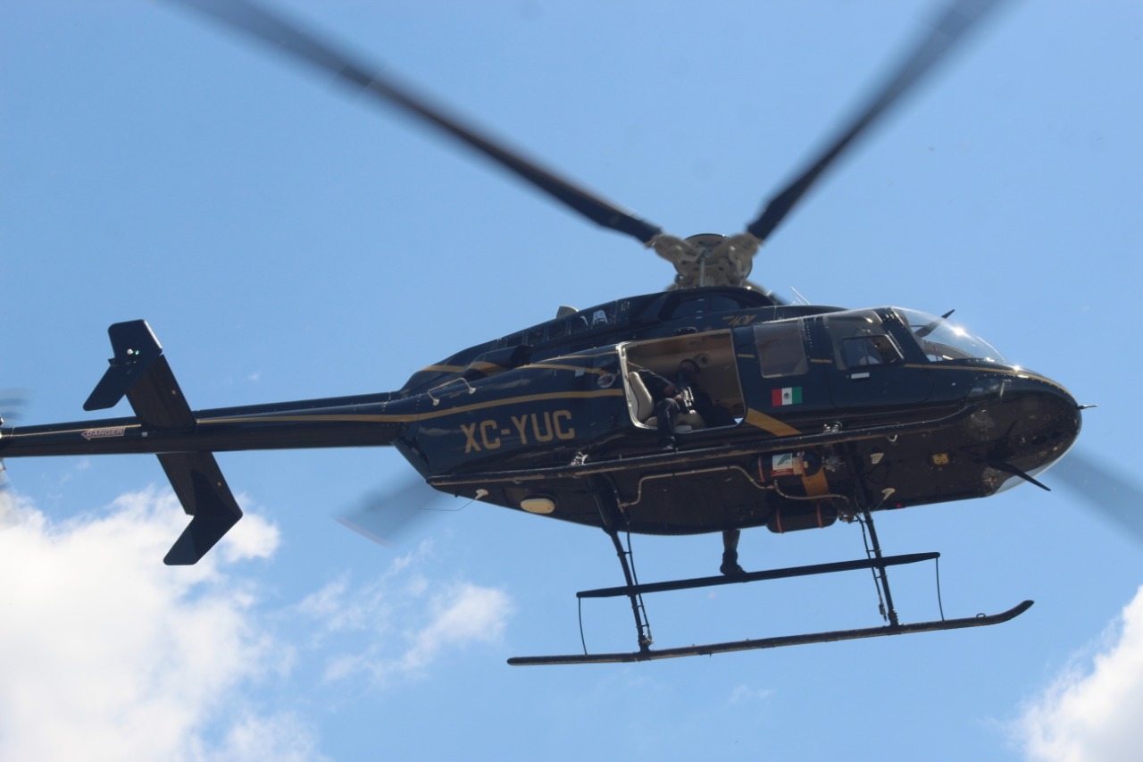 El helicóptero de la SSP se encuentra sobre Tizimín y zonas aledañas