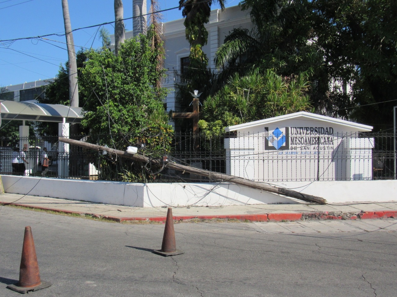 El tráiler golpeó un poste de luz