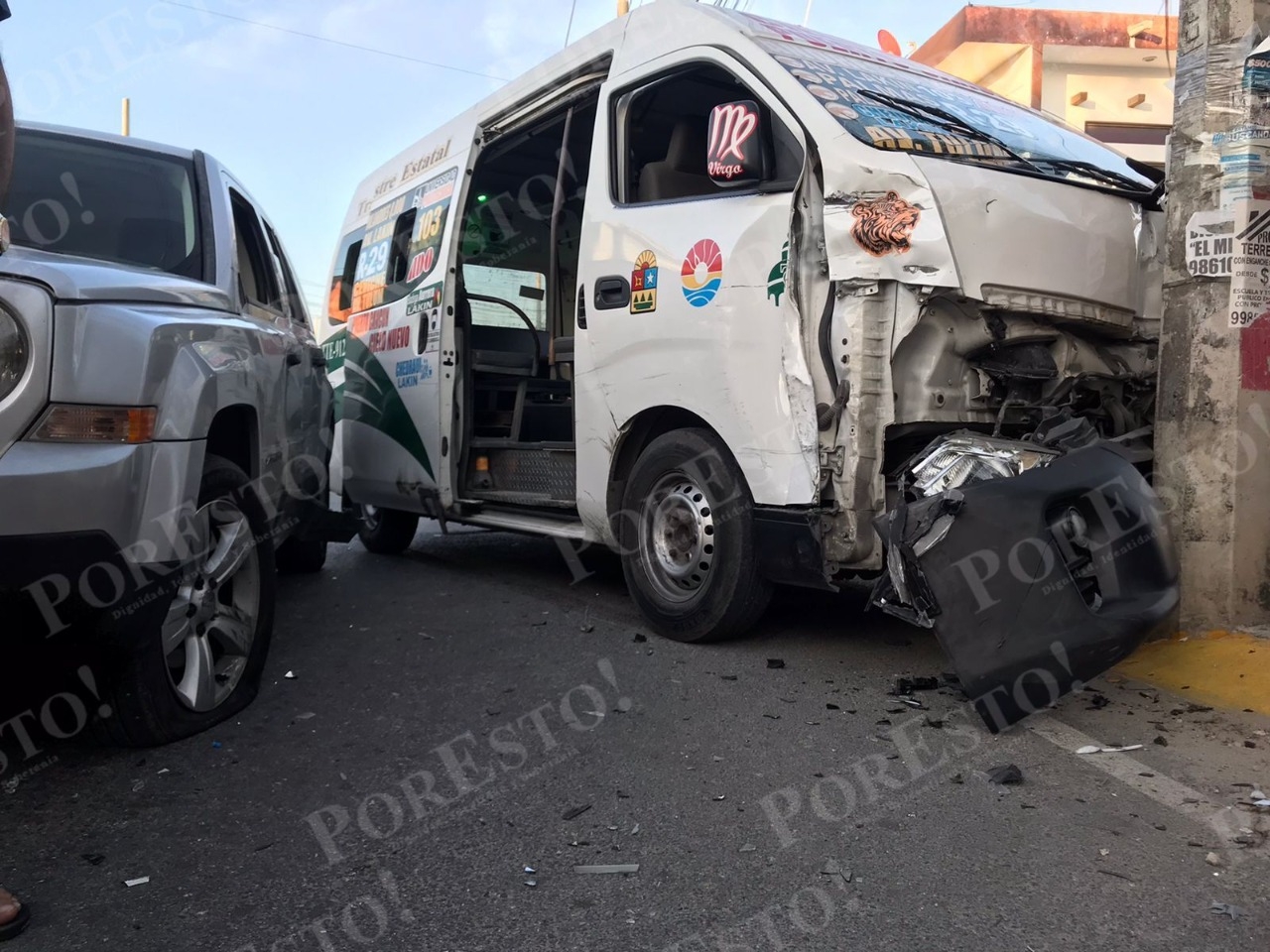 Accidente de una combi del transporte público deja menores lesionados en Quintana Roo: VIDEO