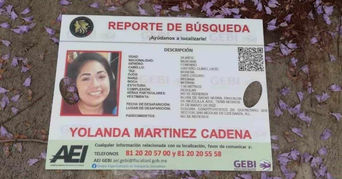 Tras más de un mes desaparecida, el caso de Yolanda Martínez Cadena arrojó nuevos datos de las autoridades en Nuevo León