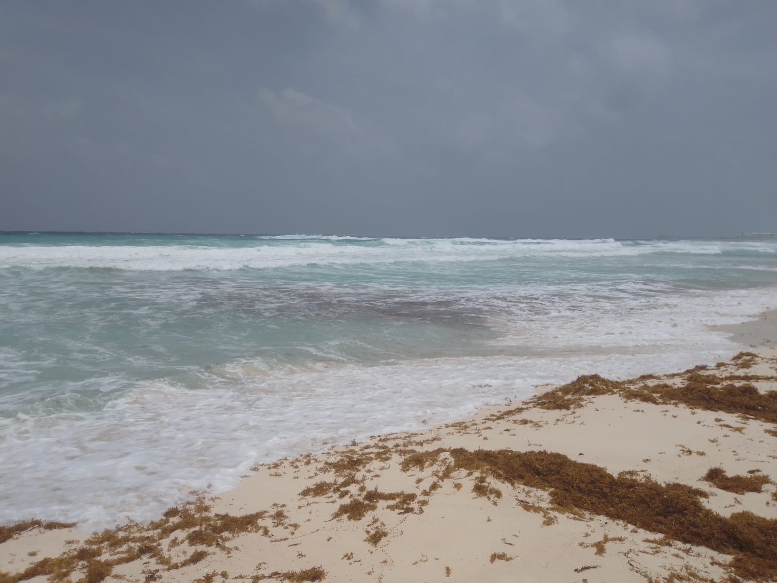 Onda Tropical ahuyenta a bañistas en Playa Delfines de Cancún: EN VIVO