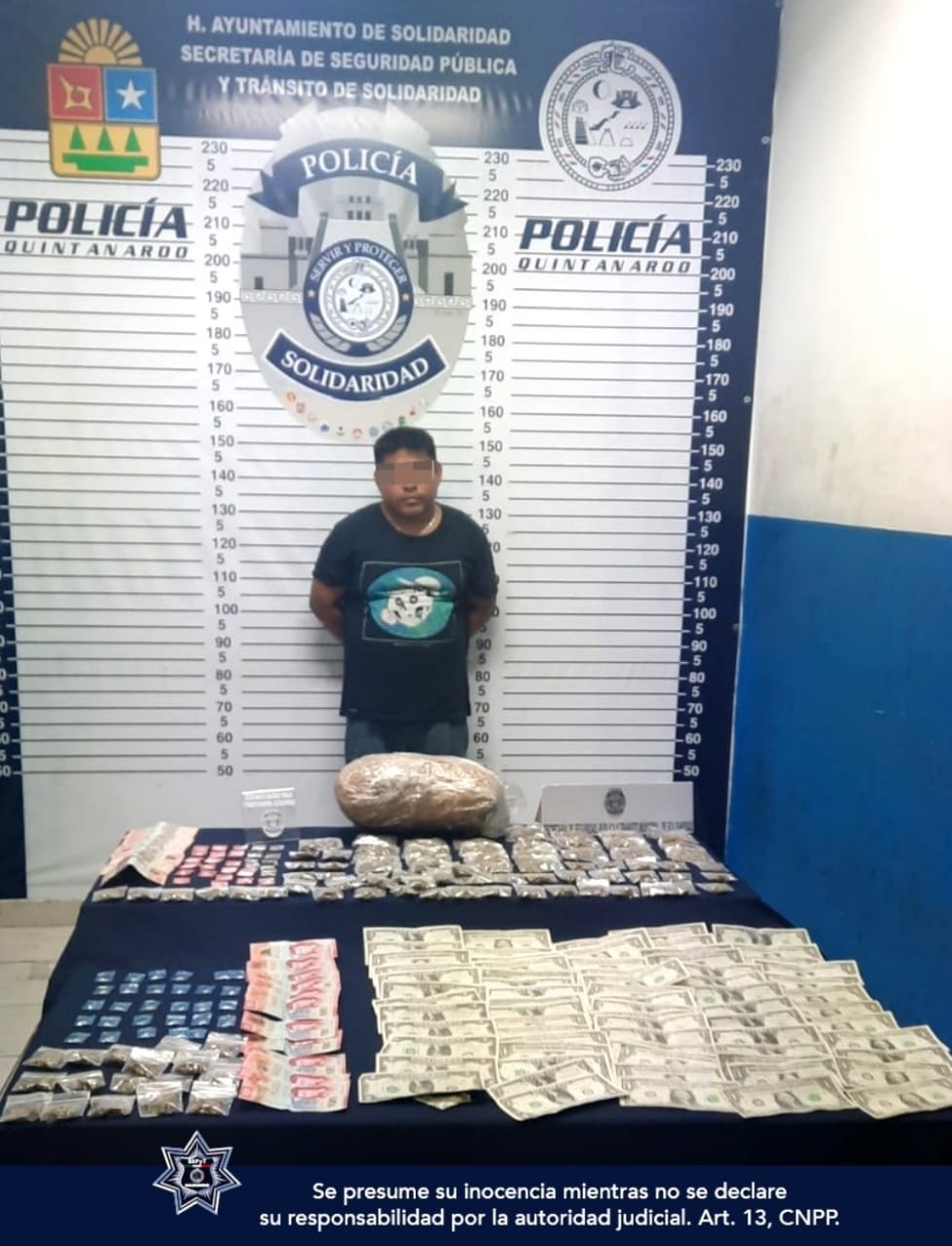 El sujeto tenía bastante droga en su poder en Playa del Carmen