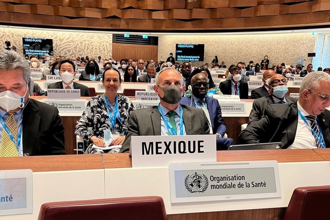 López-Gatell presente en la primera sesión de la Asamblea Mundial de la Salud convocada por la OMS. Foto: @HLGatell