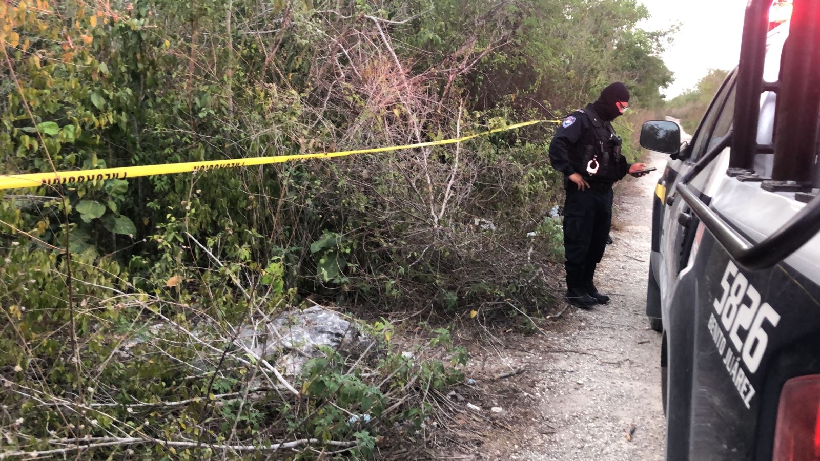 La policía llegó par acordonar el sitio en Cancún