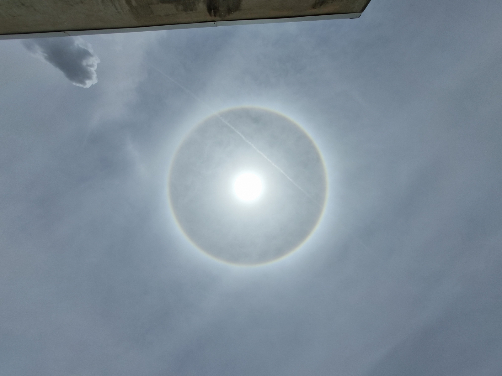 Un halo solar es causado por temperaturas frías y humedad del océano