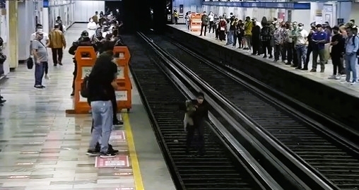 Perrito es rescatado de las vías de la Línea 2 del Metro en CDMX