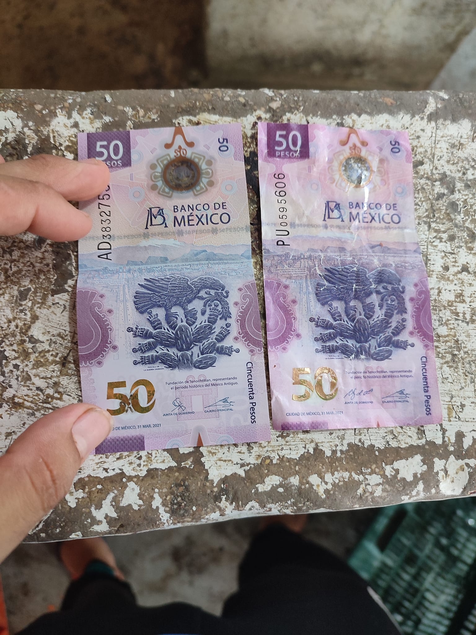 En la publicación se observa claramente la diferencia de los billetes