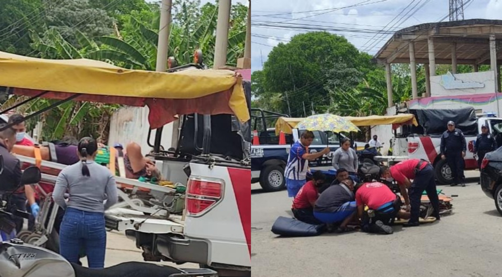 Pasajera de un mototaxi resulta herida tras chocar en José María Morelos