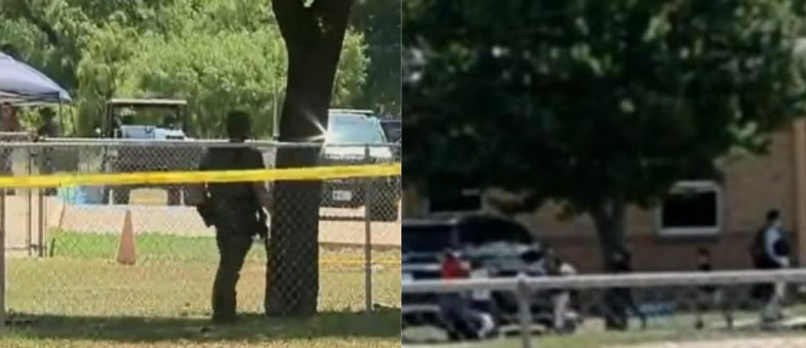 Un video captó el momento exacto en el que niños salen por una ventana de la primaria de Uvalde, Texas. Foto: Captura de pantalla