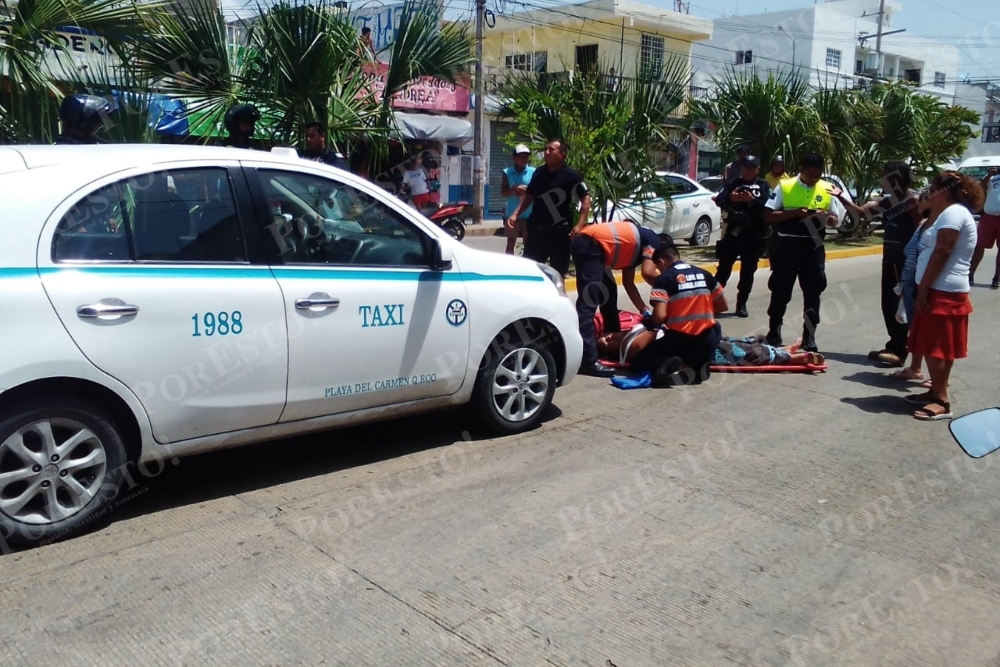Taxista atropella a mujer ebria en la colonia Colosio de Playa del Carmen