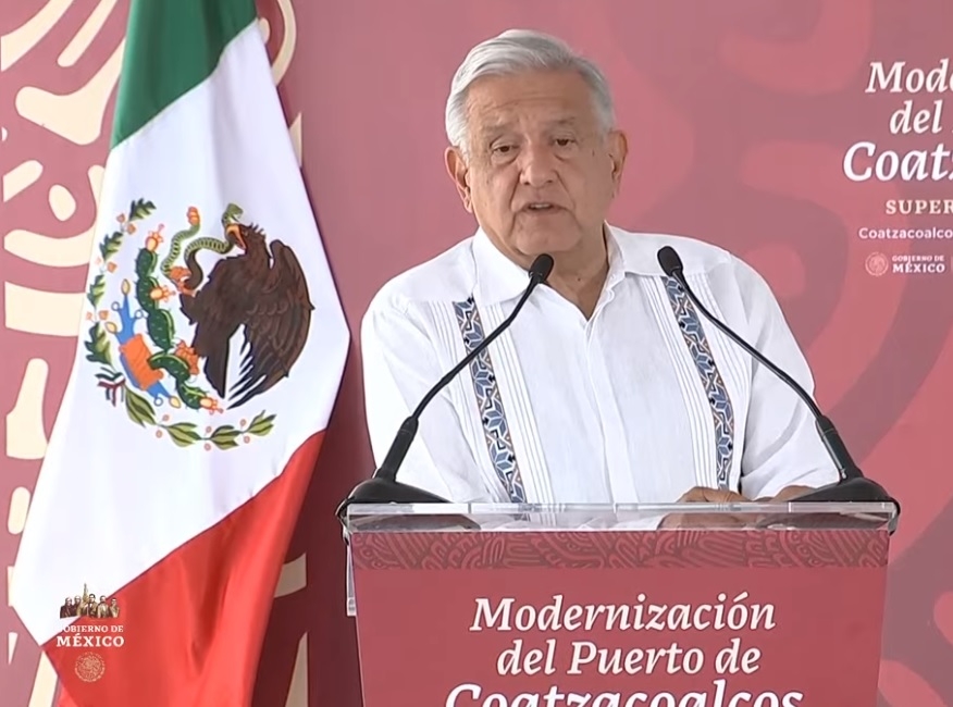 Mensaje de AMLO durante la supervisión de la modernización del Puerto de Coatzacoalcos: VIDEO