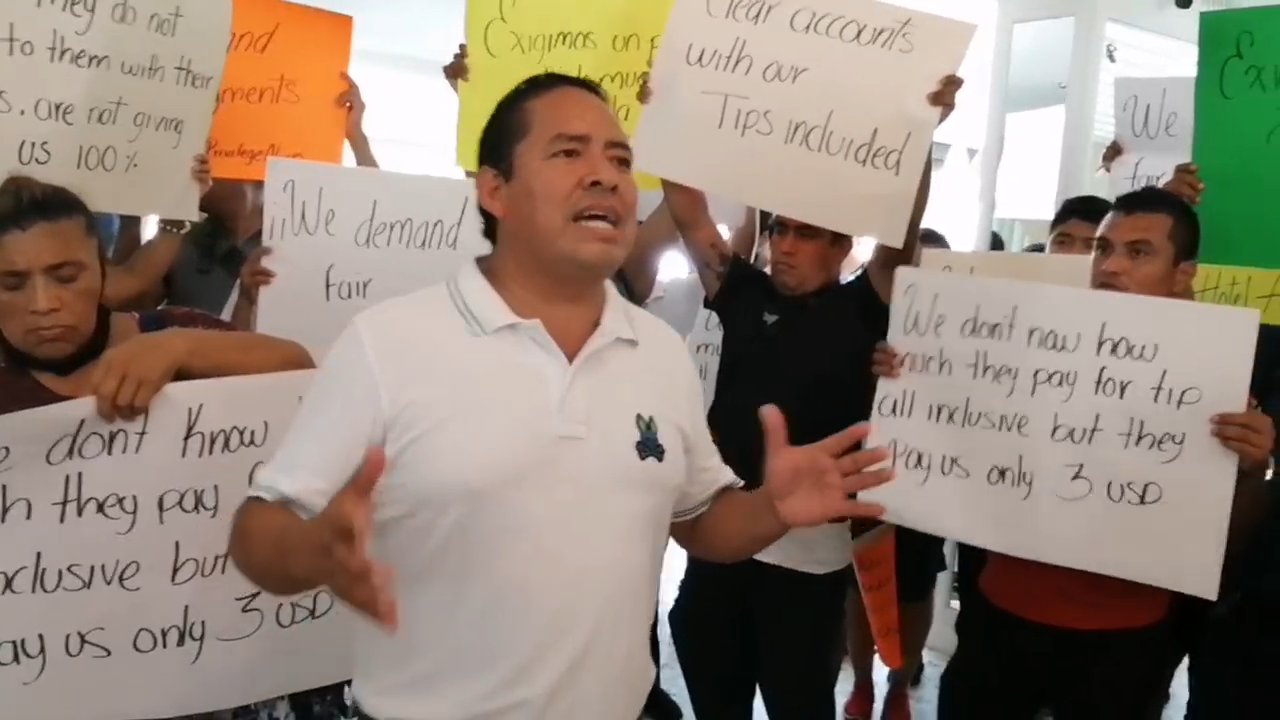 Los empleados del hotel Privilege Aluxes en Isla Mujeres reclamaron el incumplimiento del la clausula del contrato colectivo de trabajo sobre las prestaciones