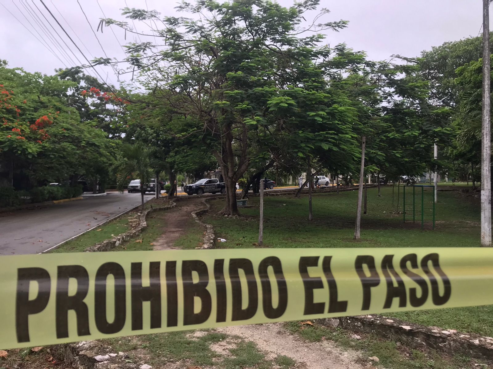 El cadáver fue trasladado a las instalaciones del Servicio Médico Forense de Cancún, tras su hallazgo en la Supermanzana 45