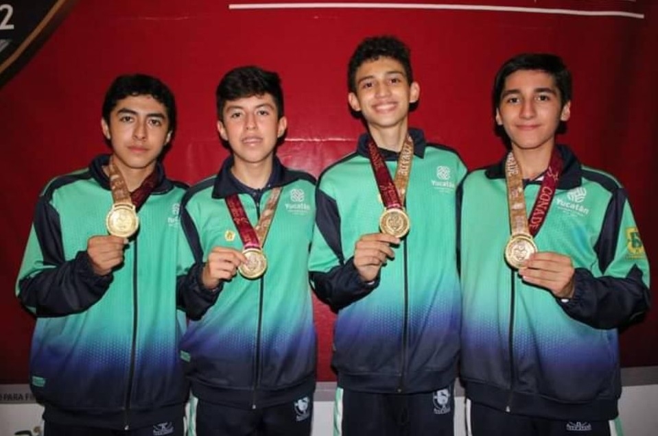 Equipo de tenis de mesa de Yucatán obtiene medallas de oro en los Juegos Conade 2022