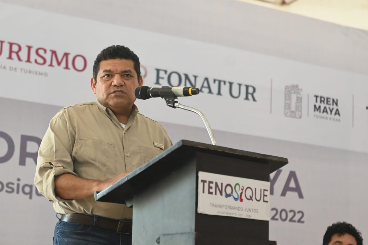 Javier May Rodríguez, director de Fonatur durante su participación en el Foro Tren Maya en Tabasco. Foto: Fonatur