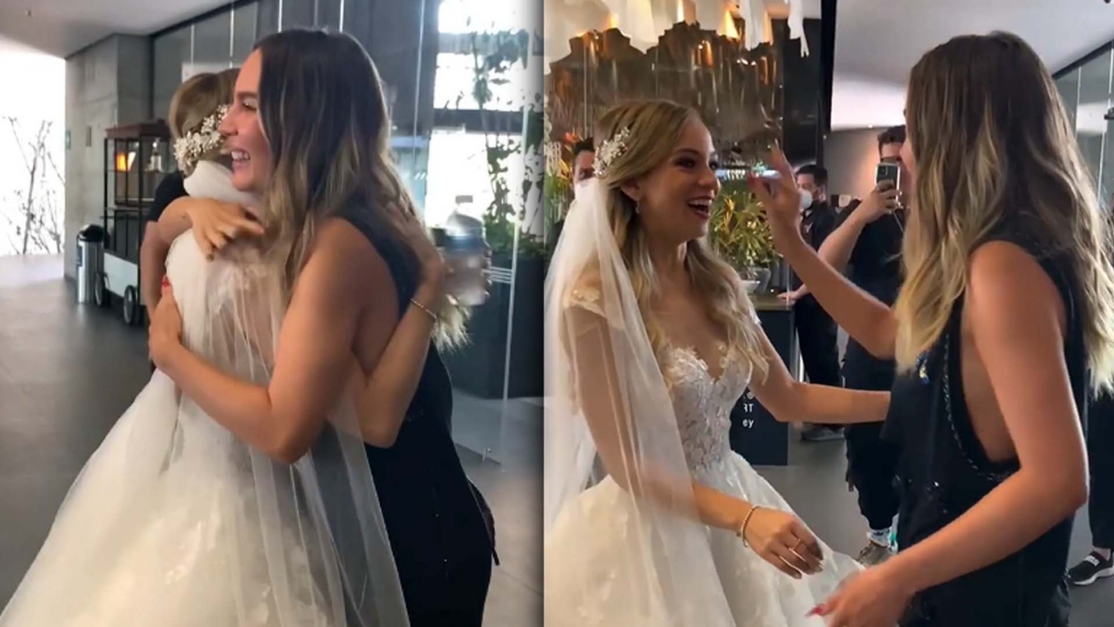 Belinda sorprende con bendición a novios el día de su boda: VIDEO