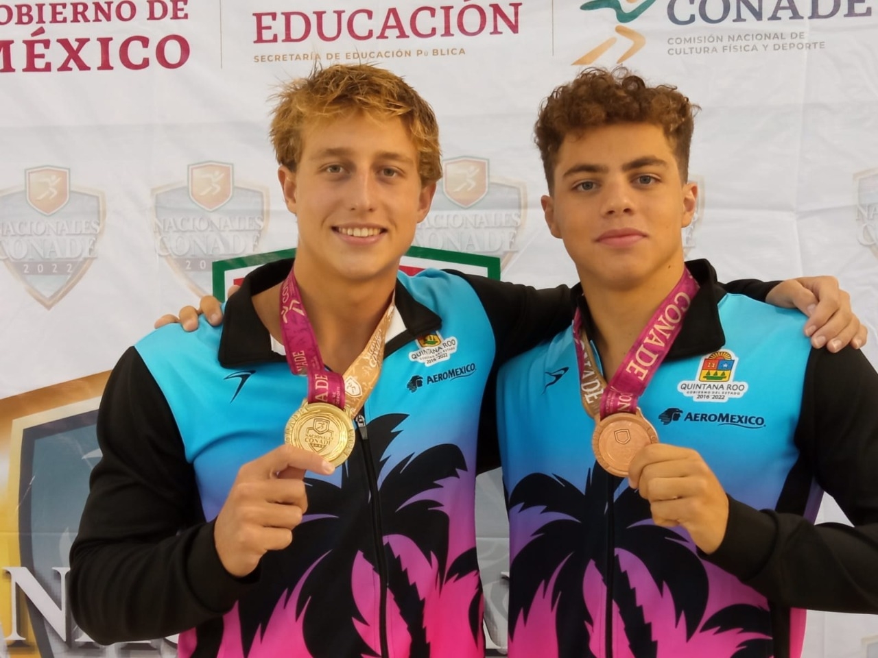 Andrés Dupont y Jack Oliver Centelles fueron dos de los nadadores quintanarroenses que obtuvieron el oro en la competencia en Tijuana