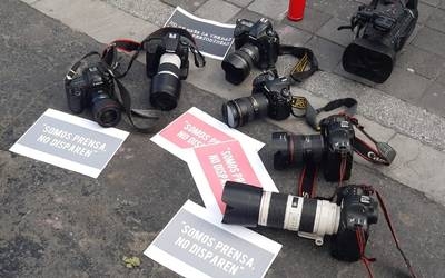 Periodista en Tamaulipas protestaron por el asesinta de Antonio de la Cruz. Foto: Cuartoscuro