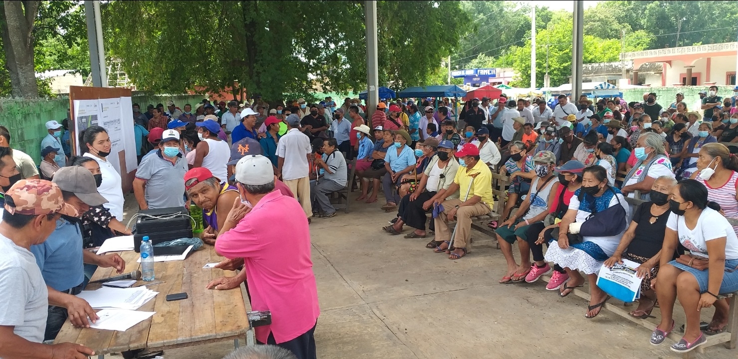 Ejidatarios de Pomuch acuerdan ceder más terrenos al Tren Maya para construcción de un puente