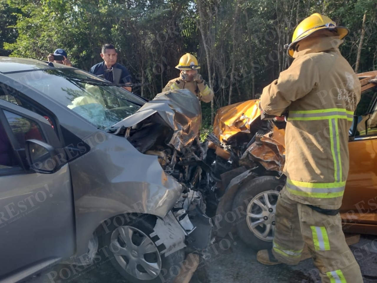 Choque entre dos automovilistas en la carretera Cancún-Mérida deja un muerto