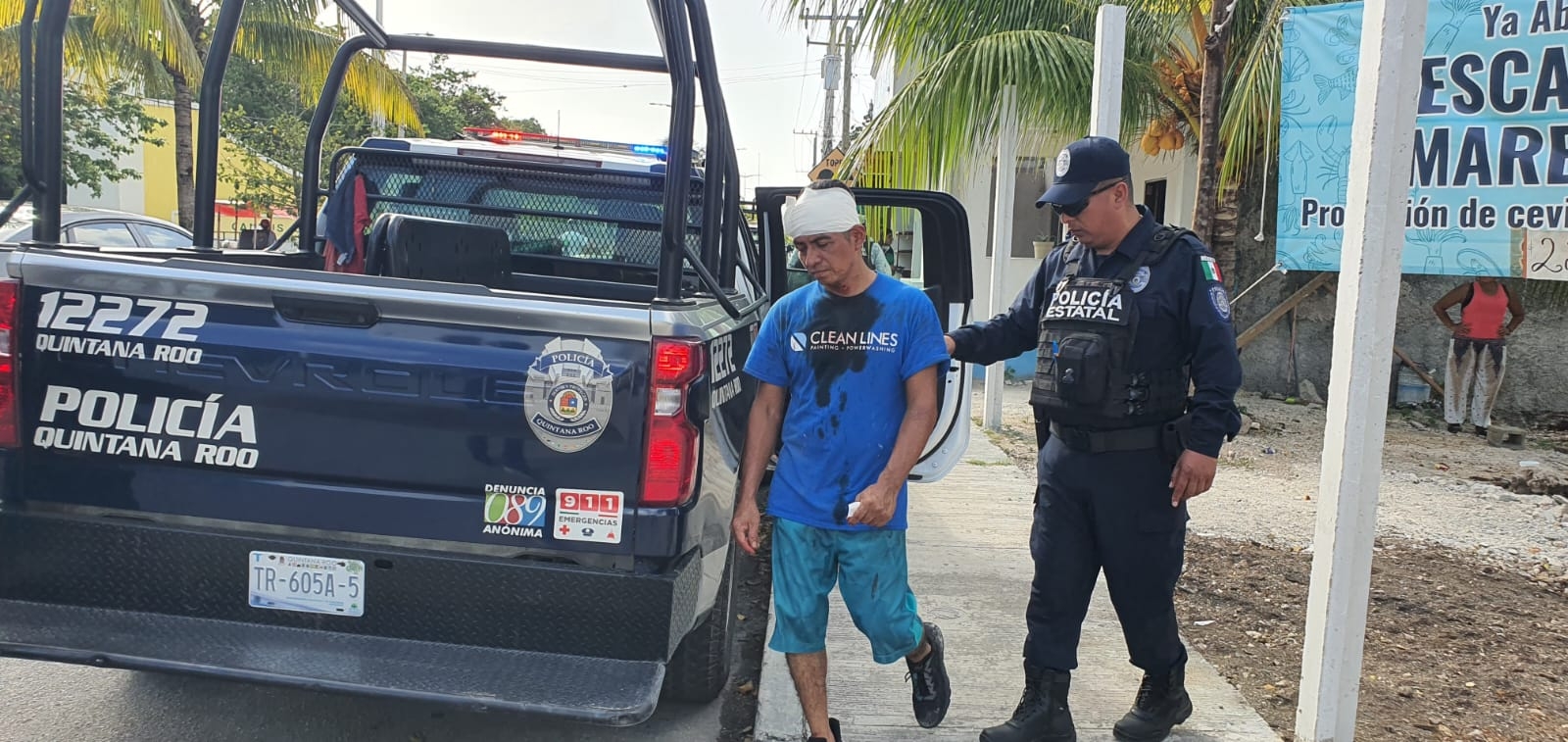 Pelea familiar termina con persona lesionada con arma blanca en Cozumel