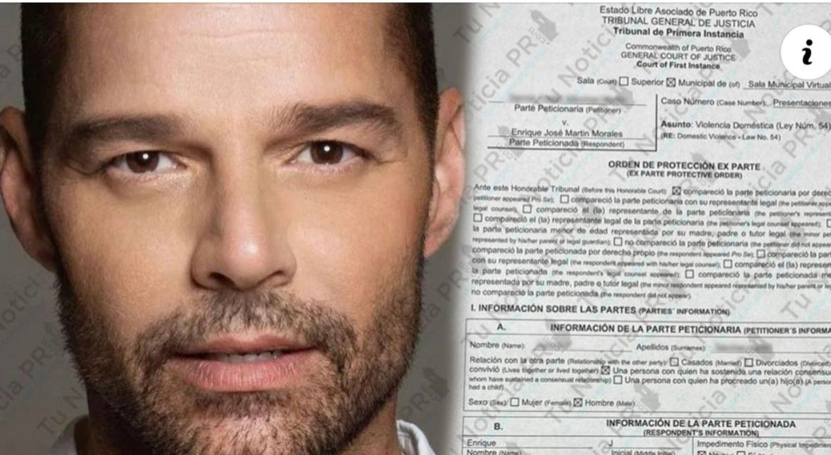 Demandan a Ricky Martin por violencia doméstica en Puerto Rico