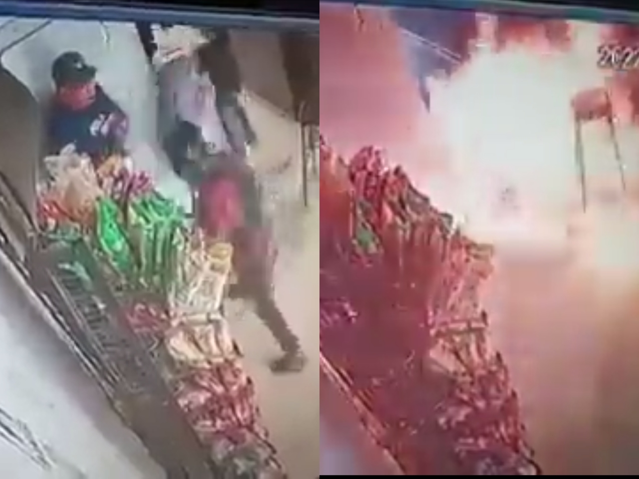 Los agresores huyeron del negocio, al parecer una tienda de abarrotes, luego de haber iniciado el fuego que dejó daños en el lugar