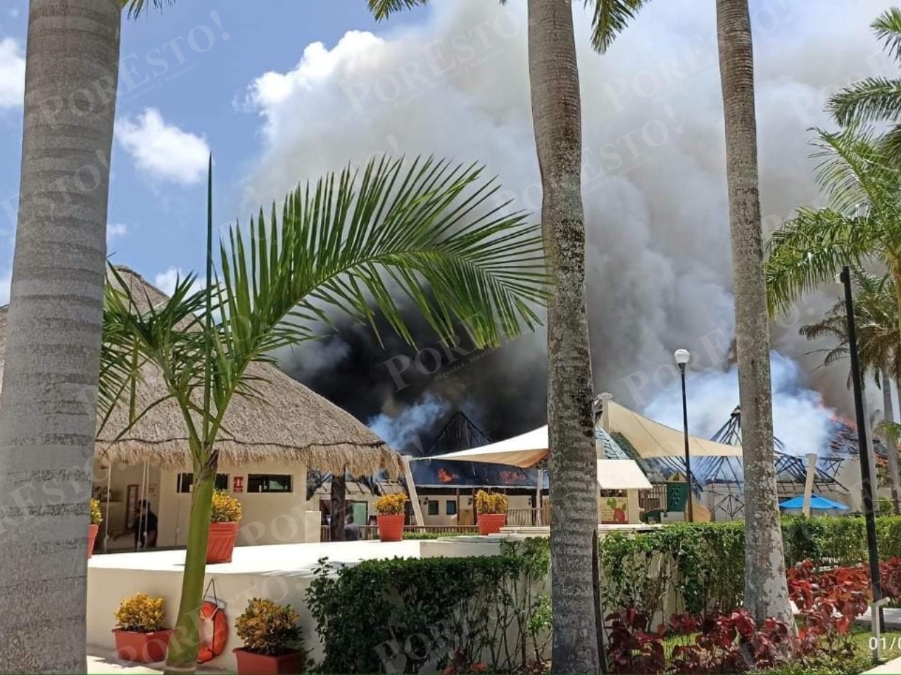 Se incendia una palapa del Hotel Allegro en Cozumel: VIDEO