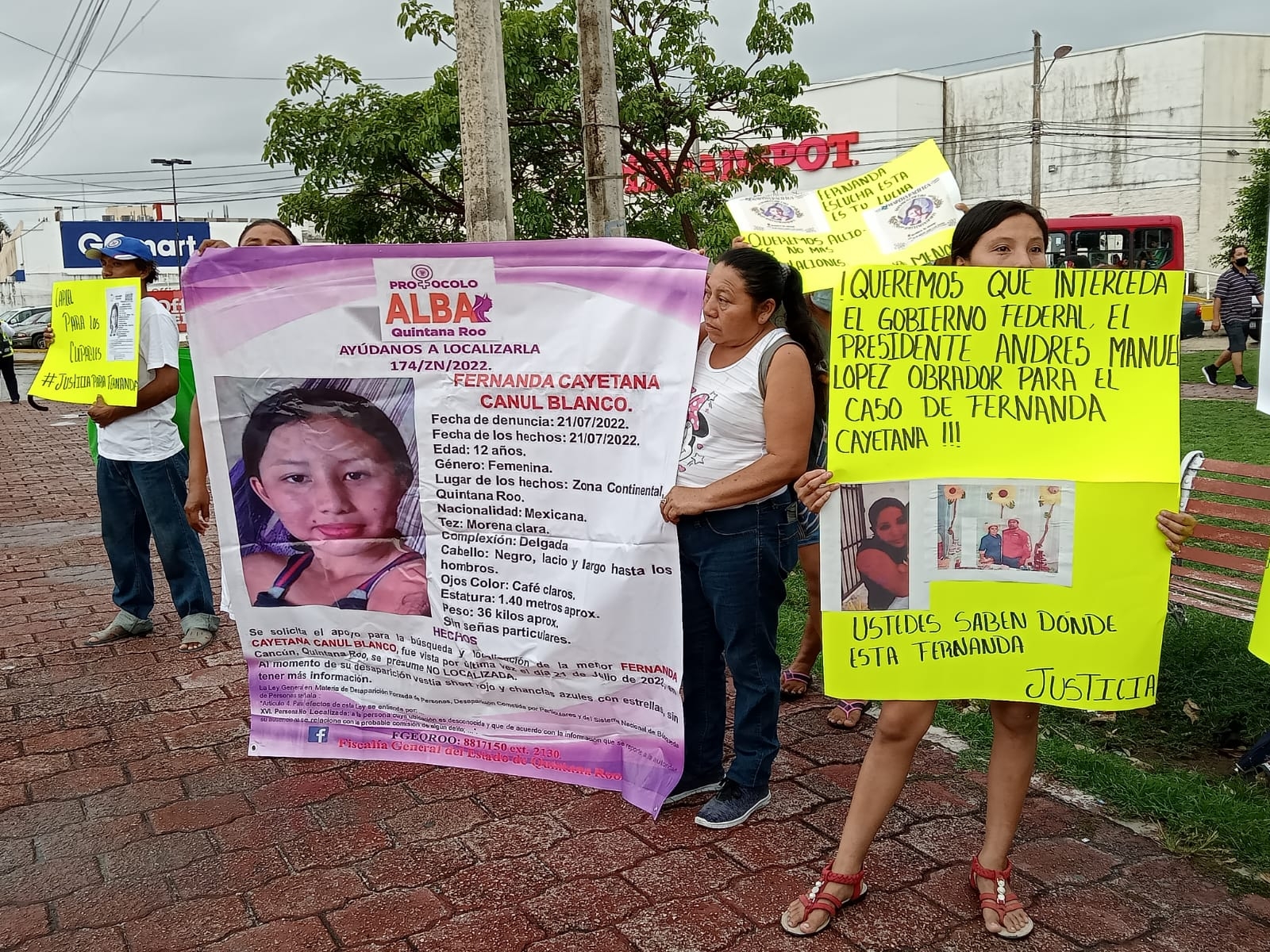 El contingente de manifestantes por la desaparición de Fernanda Cayetana Canul buscará llegar a la Zona Hotelera de Cancún