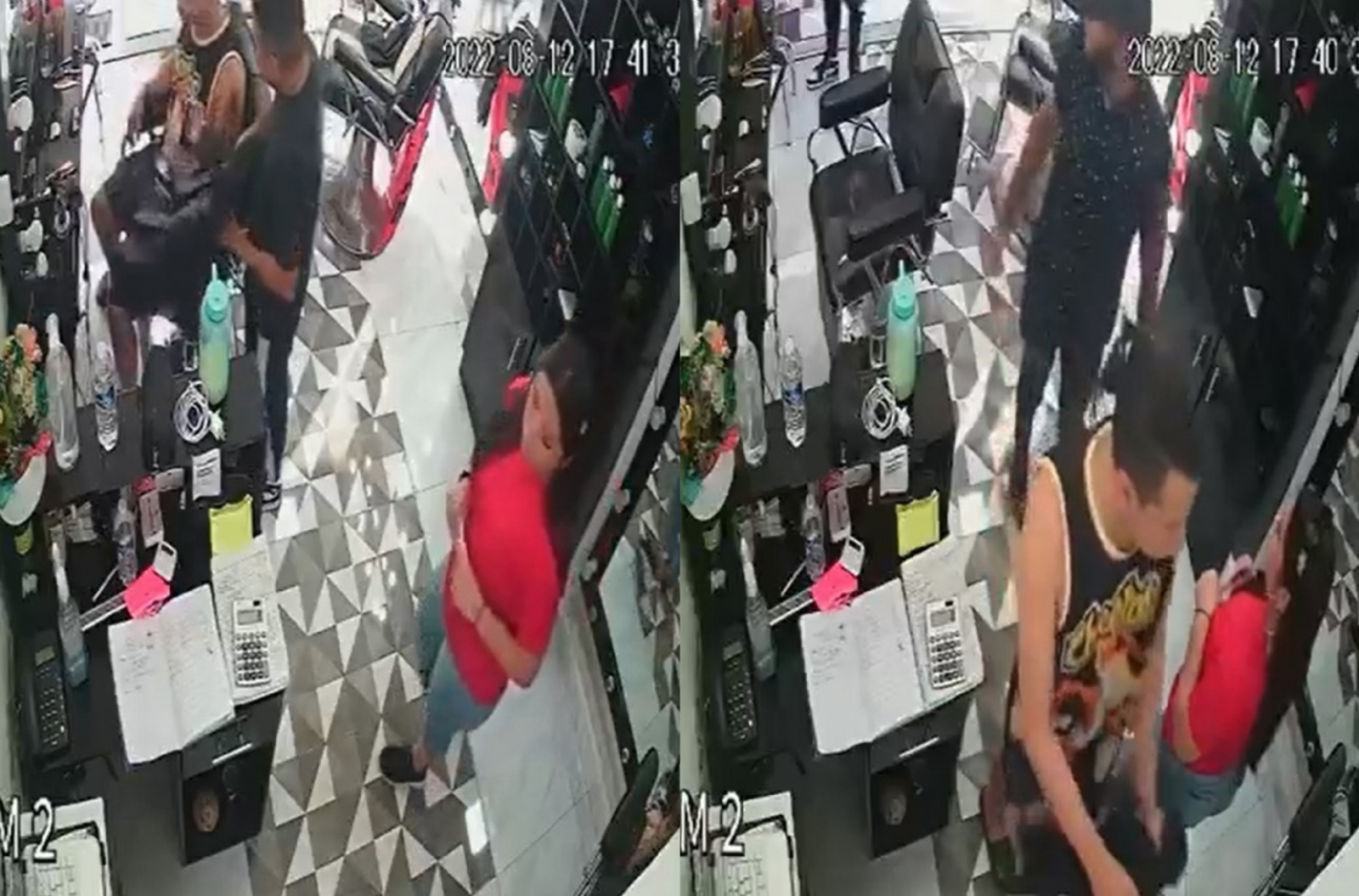 El momento fue captado en las cámaras de seguridad del lugar