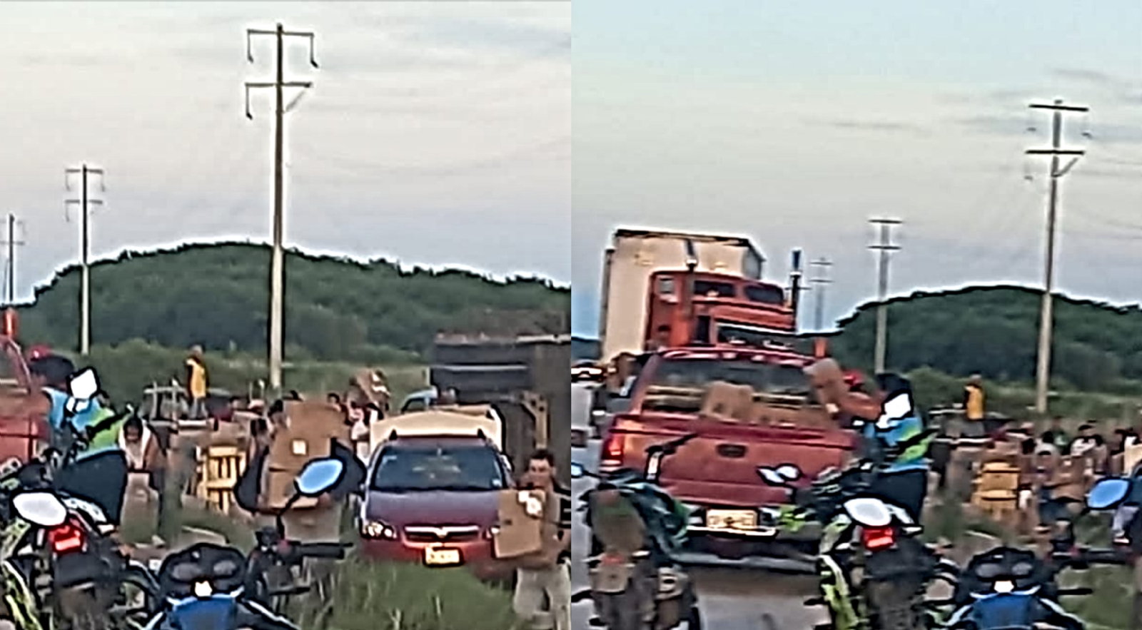 Pobladores rapiñan galletas de un tráiler tras volcar en la carretera Isla Aguada-Sabancuy