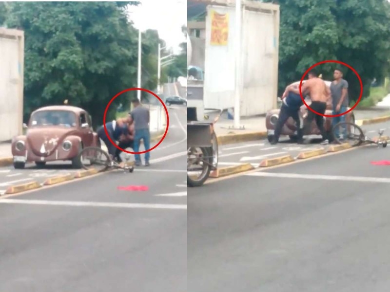 Golpean a repartidor tras reclamar el bloqueo de la ciclovía: Video