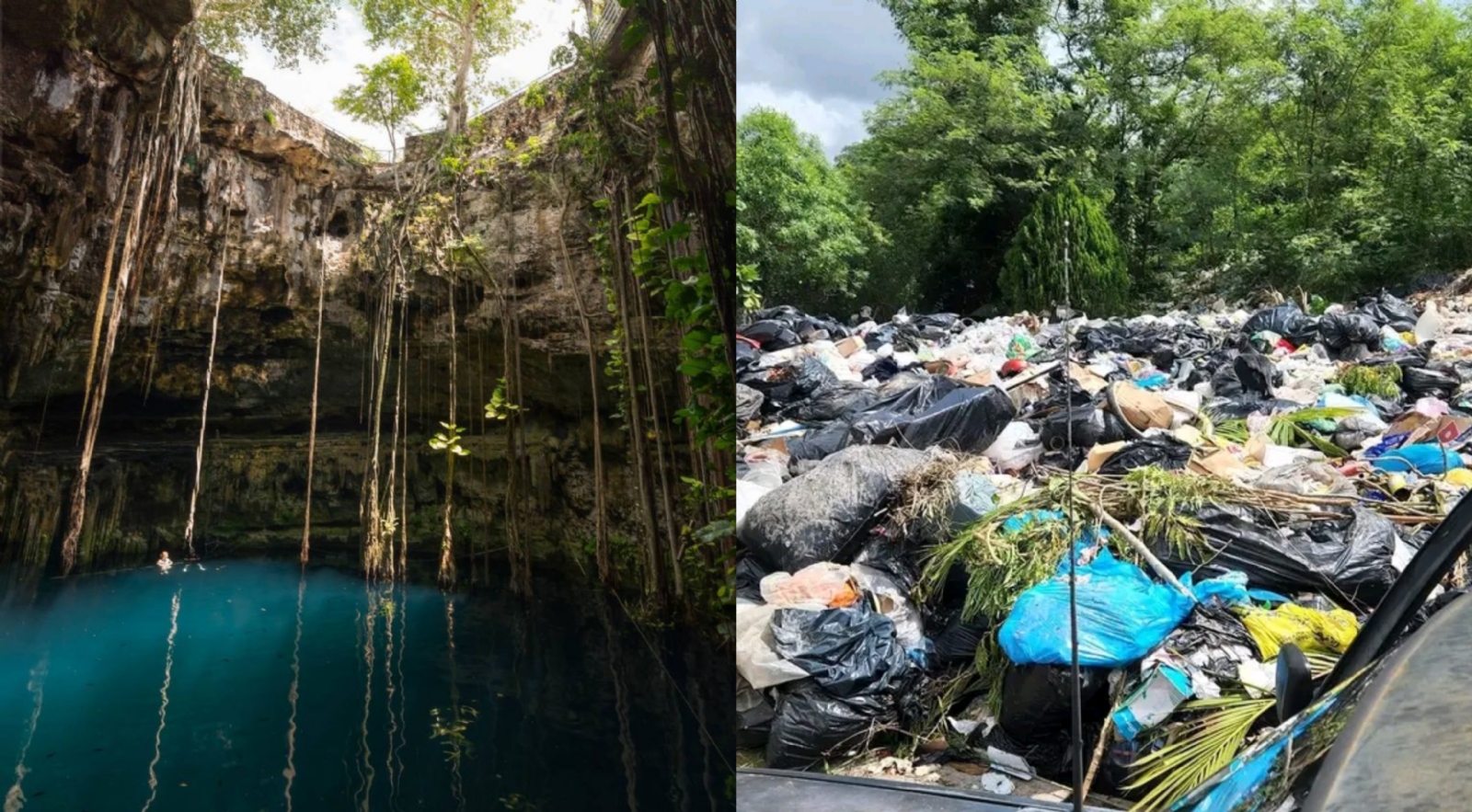 La contaminación del cenote se debe al mal manejo de los residuos que ingresan al relleno sanitario, declaran