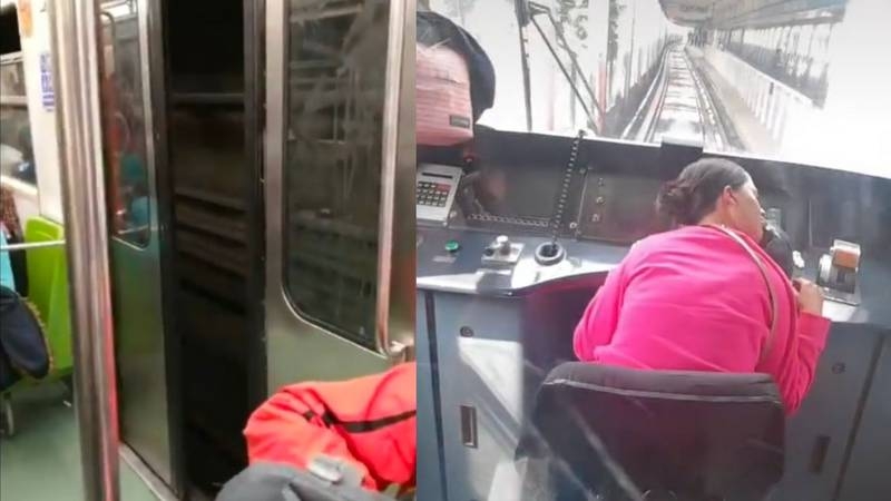 Difunden video de una empleada del Metro CDMX durmiendo dentro de cabina