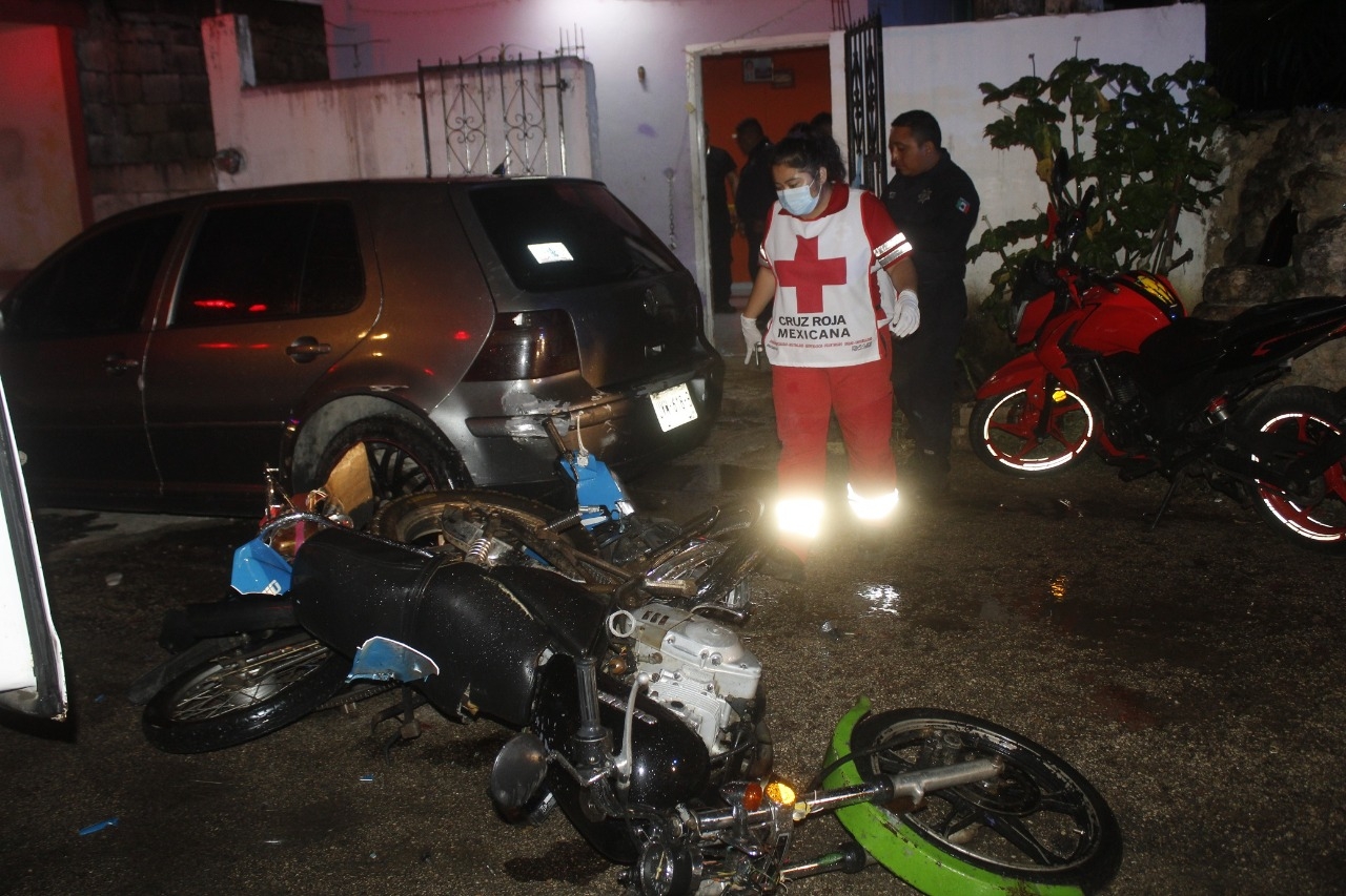 Motociclista ebrio casi pierde el ojo tras protagonizar aparatoso choque en Tizimín