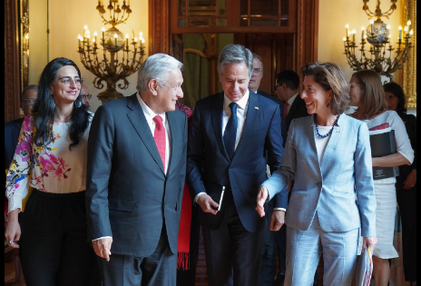 Ha sido una reunión productiva: AMLO tras plática con Antony Blinken y Gina Raimondo