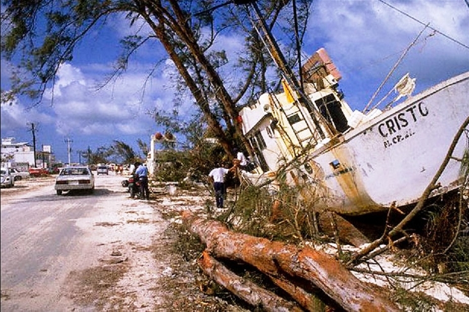 Huracán Gilberto, el monstruo que destrozó a la Península de Yucatán hace 34 años: FOTOS