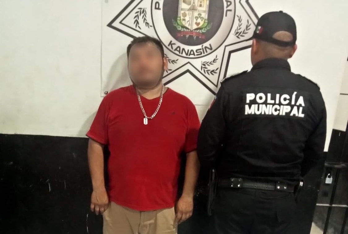 El hombre fue detenido y trasladado a la comandancia municipal de Kanasín