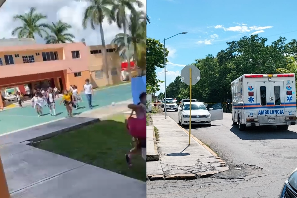 Alumnos y papás huyen durante ejecución de 'El Pato' en Cozumel: VIDEO