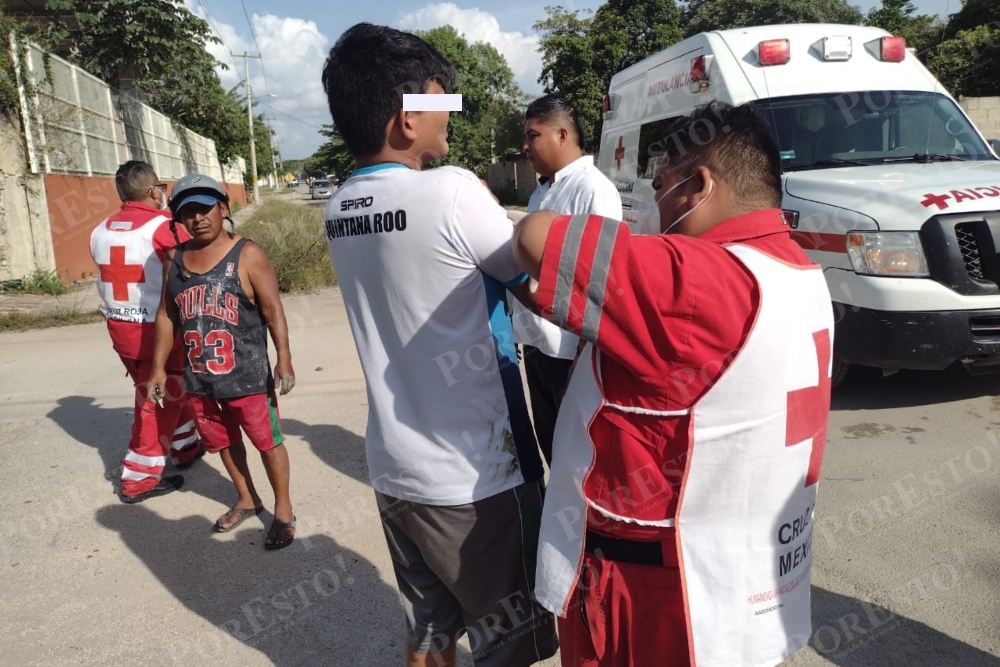 Un menor de edad fue uno de los lesionados tras el choque entre dos motocicletas en la Zona Maya de Quintana Roo