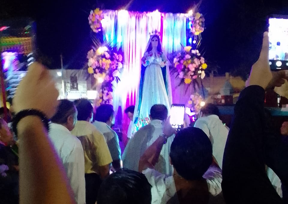 Celebran procesión a la Virgen de la Estrella en Peto