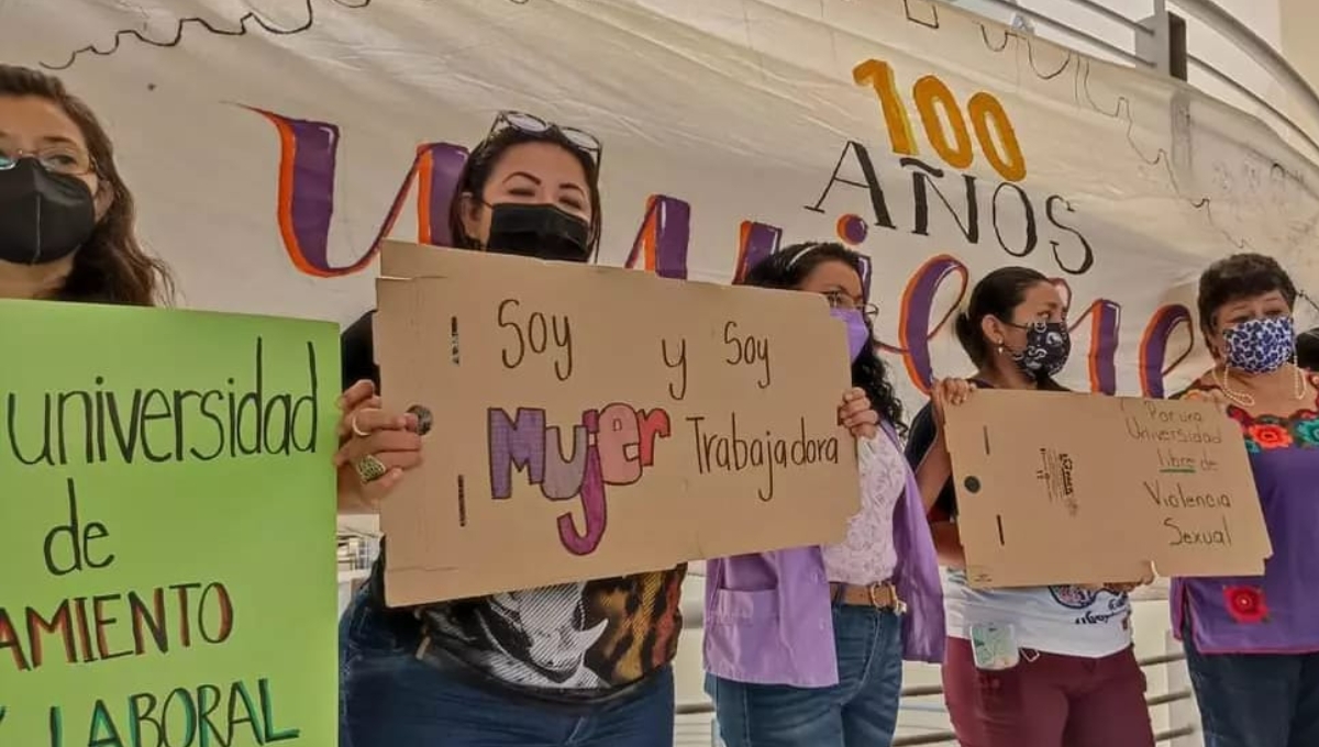 Trabajadoras se manifestaron pacíficamente en la Facultad de Antropología