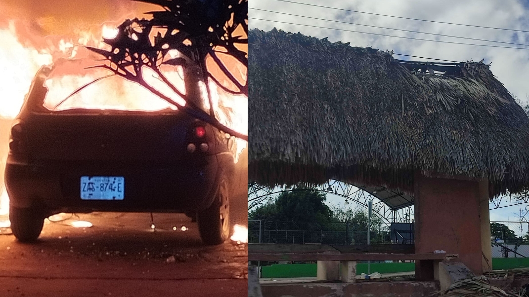 La intervención de los bomberos y de los vecinos, logró contener algunos de los daños materiales causados por el uso de artefactos explosivos