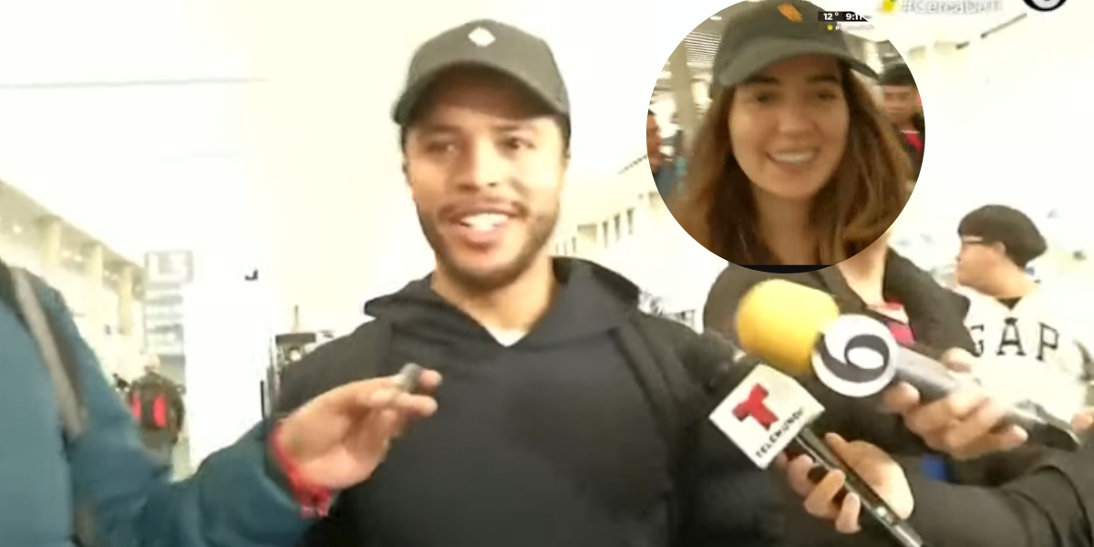 Gio y Lorena en el aeropuerto de la Ciudad de México. Foto: Especial