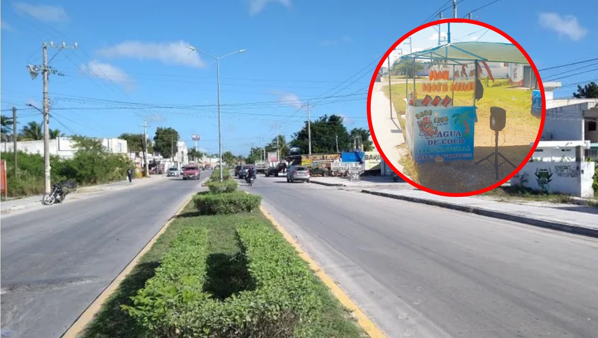 Por 'feo', destruyen con una motosierra puesto de aguas en Champotón